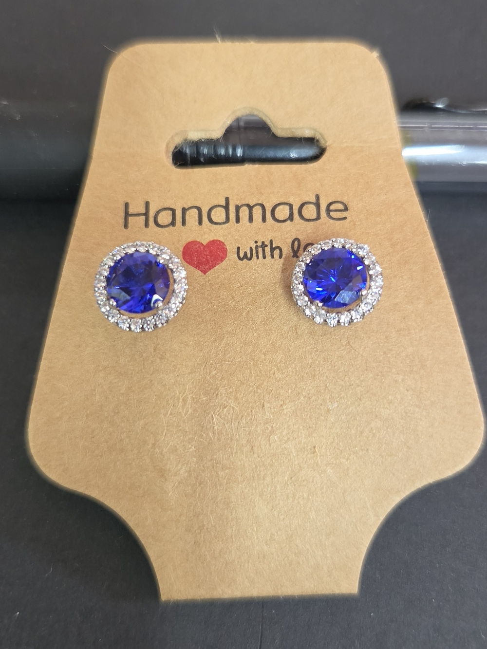 Rocksbox Blue Crystal Halo Stud Earrings